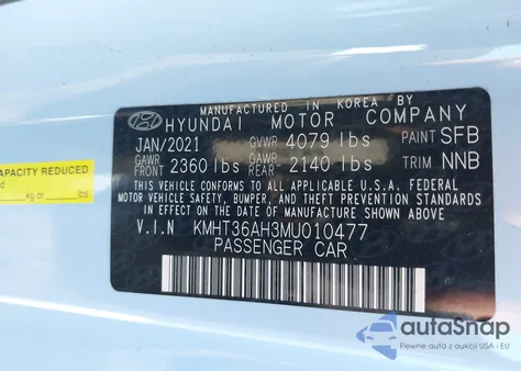 2021 Hyundai Veloster N из США, поврежденный, VIN KMHT36AH3MU010477